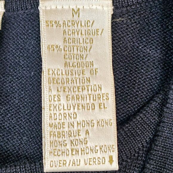 Vintage Emma James Short Sleeved Embroidered Black Sweater Size M - Picture 7 of 12